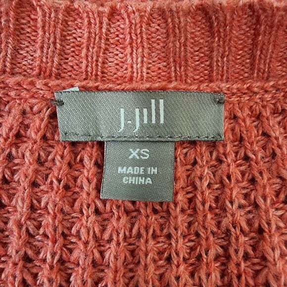 J. Jill Womens Sweater Size XS Pink Knit V Neck Wool Blend Yak Hair Textured - Picture 7 of 9